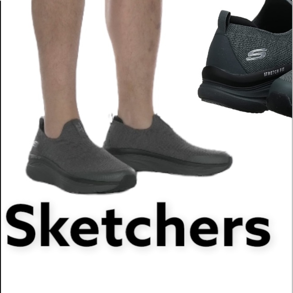 Sneakers shoes slip gray Skechers men sports athletic apparel loafers